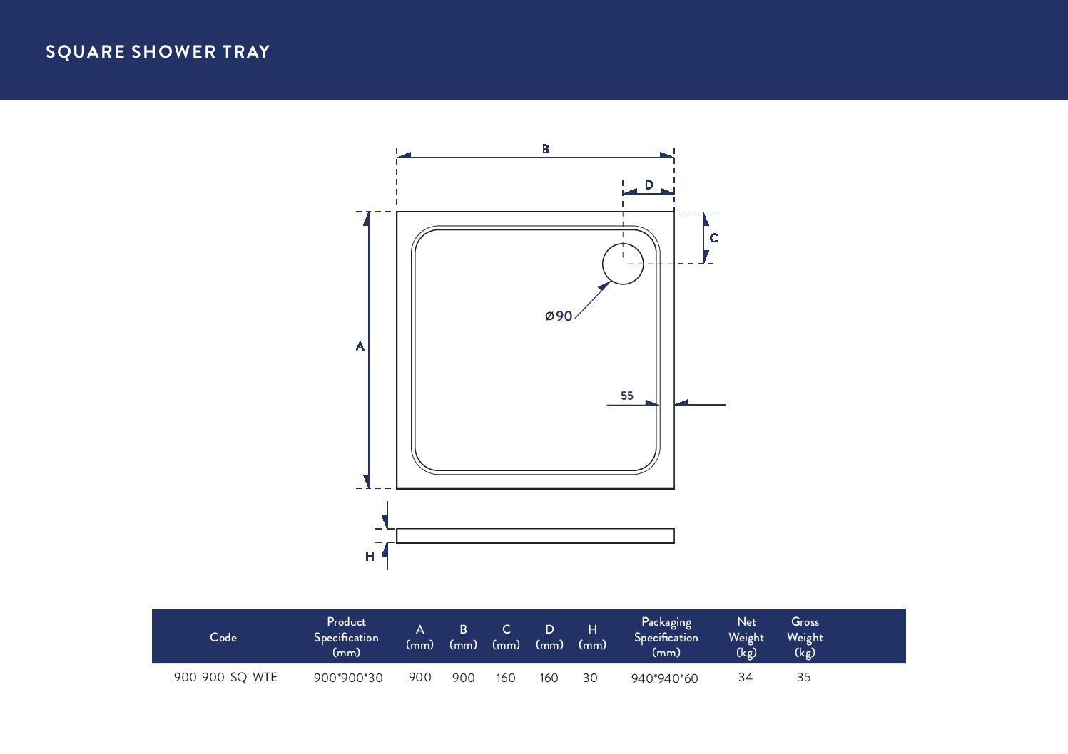 900X900 Shower