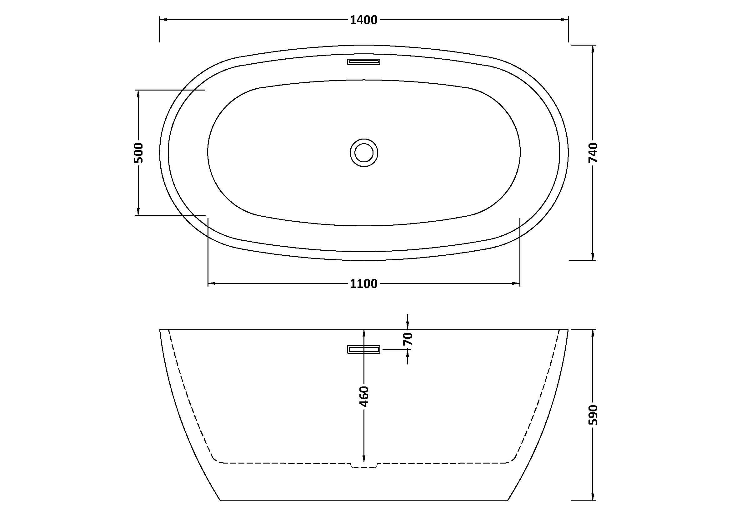 Freestanding Bath 1400mm