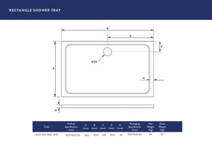 1600X900 Shower Tray