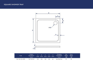 760x760 Shower Tray