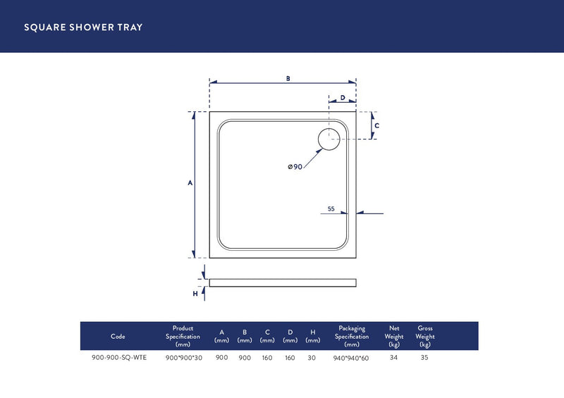 900X900 Shower