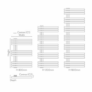 Lizz 600X1200 Chrome Towel Rail