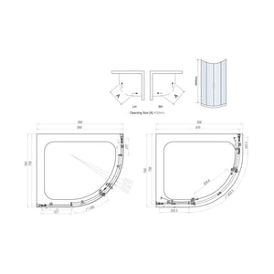 900X760 Offset Quadrant Enclosure