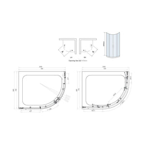 1000X800 Offset Quadrant Enclosure