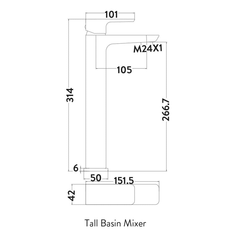 Fluro Tall Basin Mixer