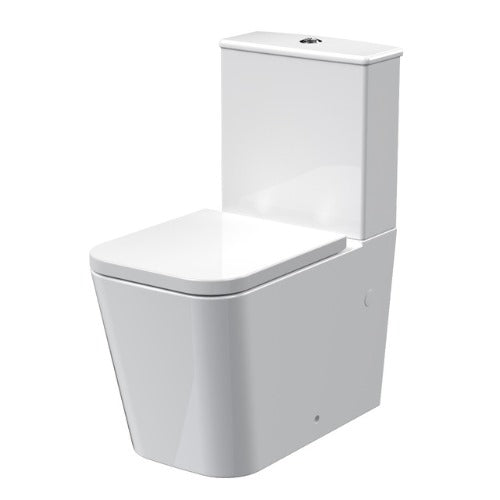 Rimless Flush to Wall Close Couple Pan, Cistern & Seat